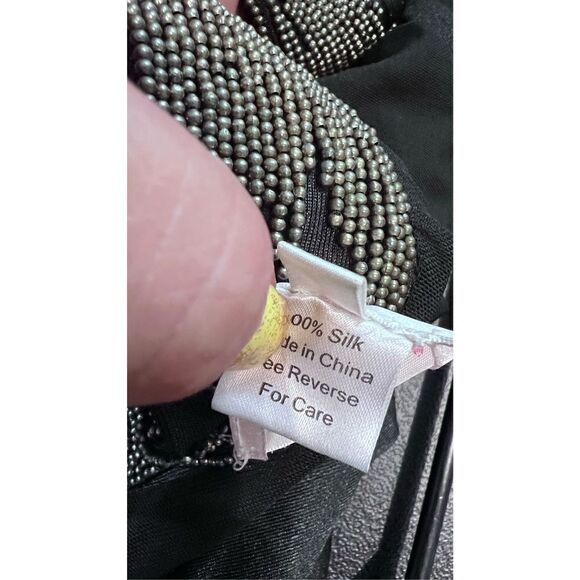 Parker Women's Silk Open Back Long Sleeve Bodycon Mini Dress Black Size Small - Picture 13 of 13